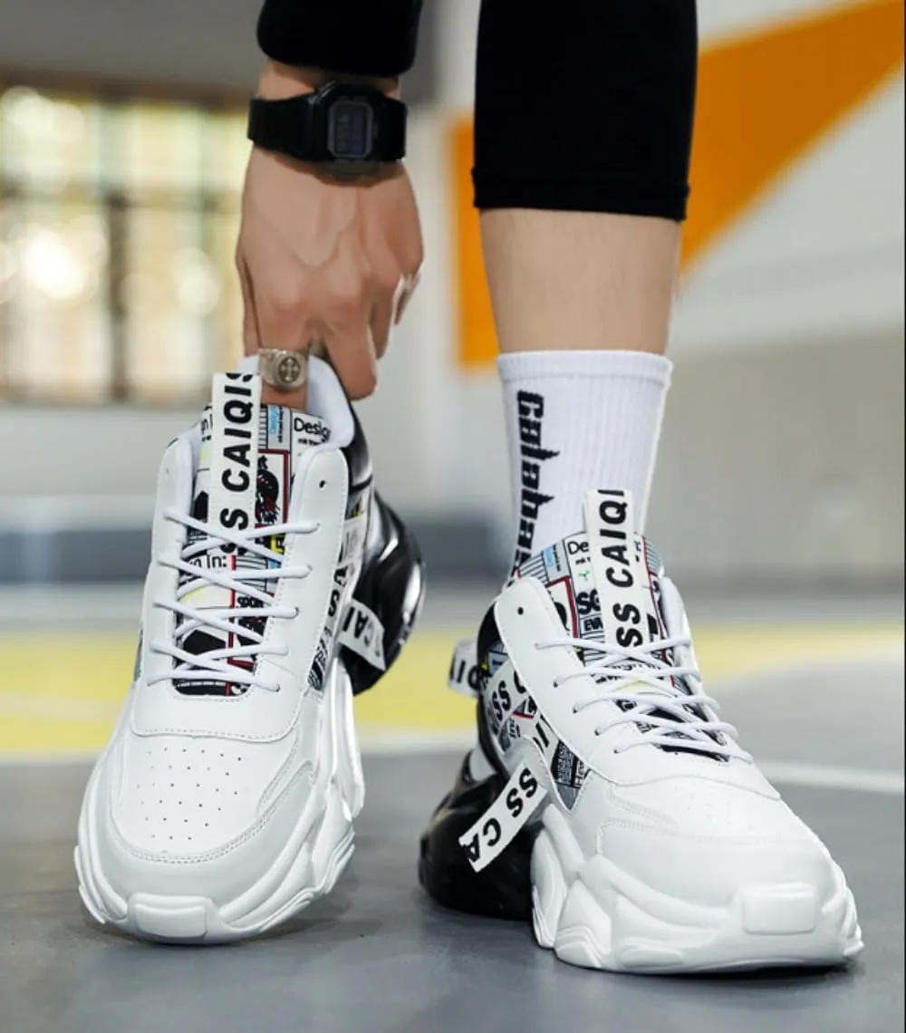 ??????'?? ?????????????? ?????????? Chunky Sneakers Casual Trainers Fashion Workout Gym Tennis Shoes Trendy Youth Student Thick Sole for Men