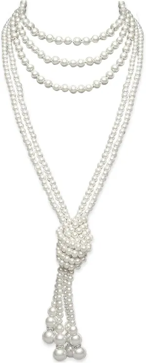1920s Accessories Pearls Necklace Faux Pearls Gatsby Accessories Costume Jewelry Flapper Accessories Roaring 20s Long Necklace for Women
