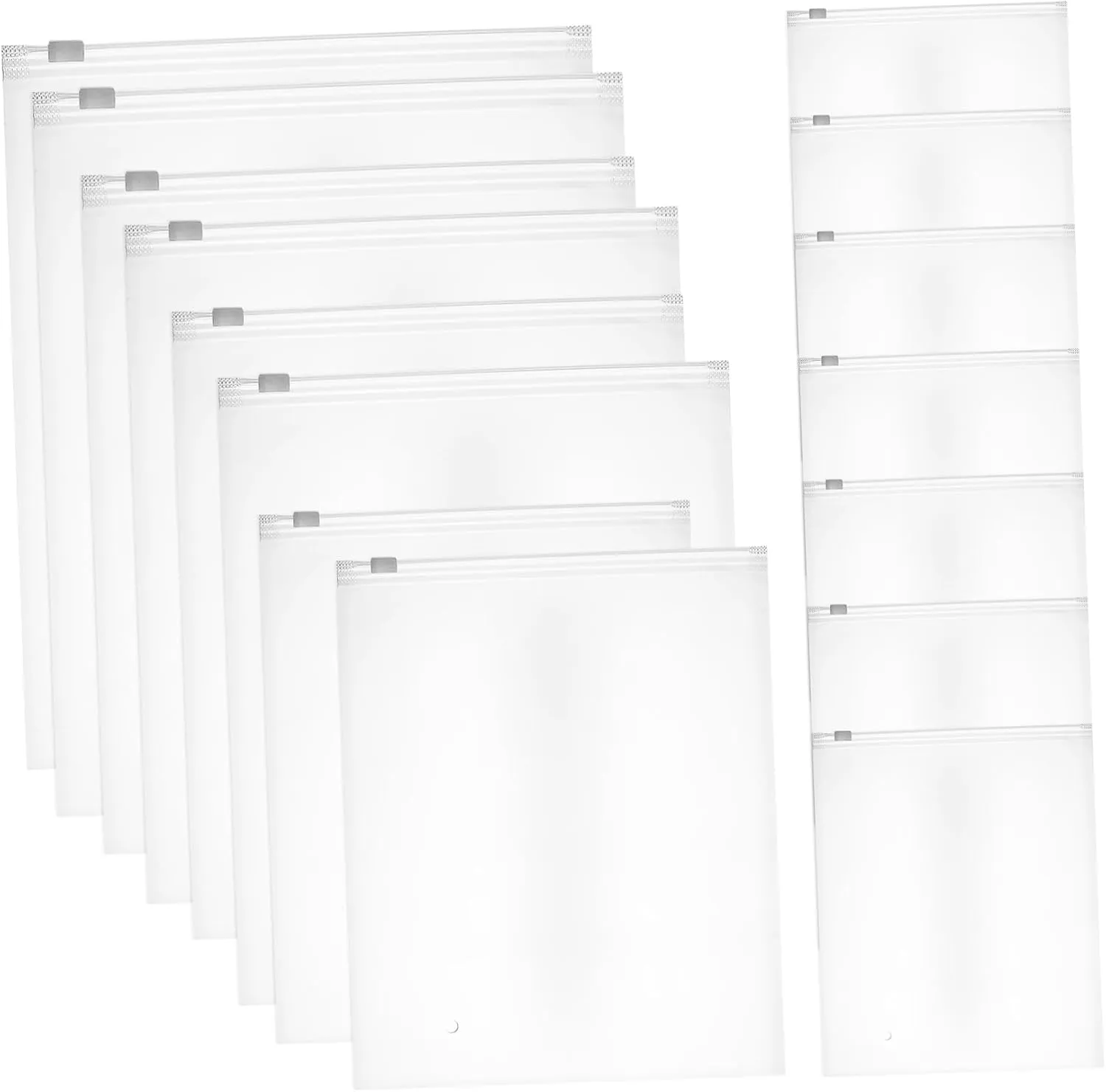 24Pcs Frosted Zipper Sealed Storage Bags for Travel Clothing Organizer Pouches Travel Sealed Bags