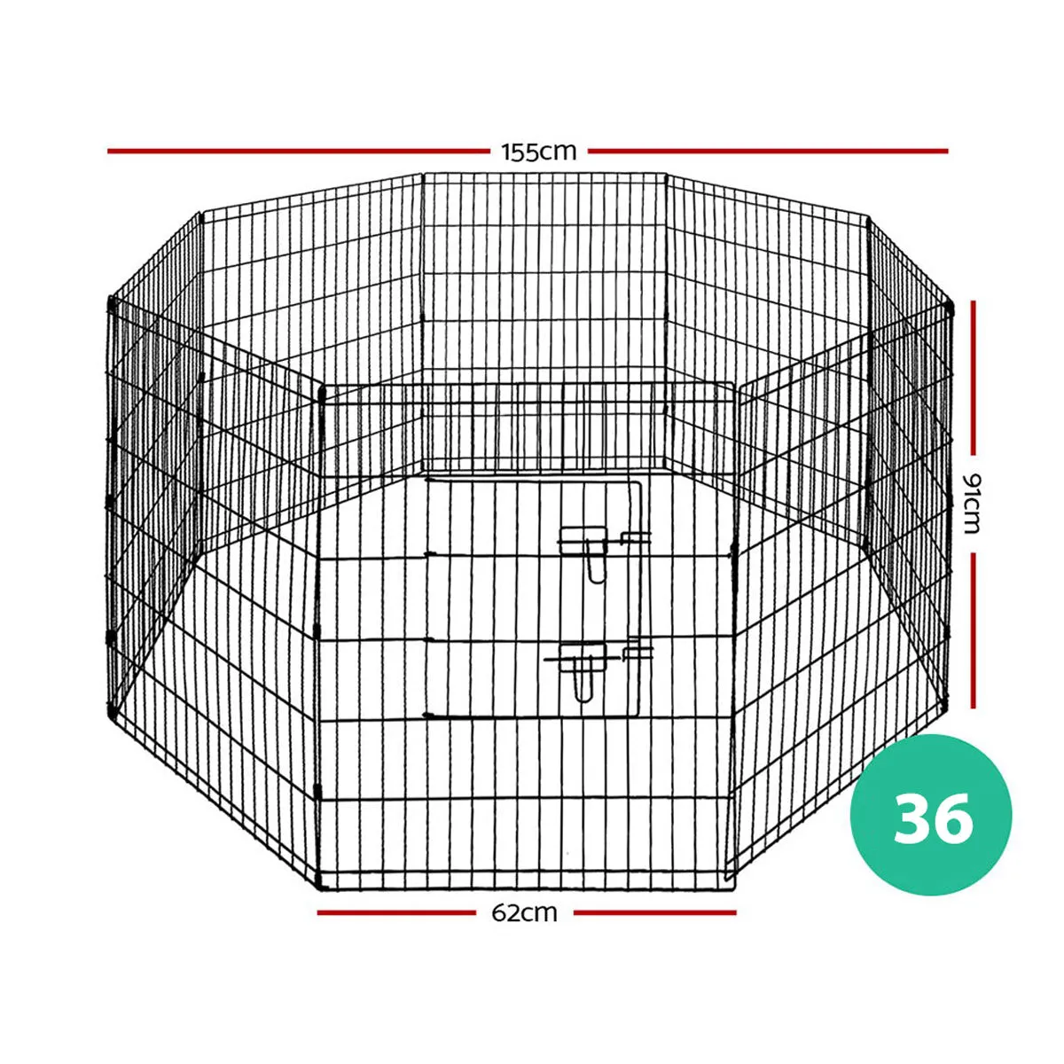 36" 8-Panel Pet Playpen | Dog Puppy Exercise Cage | Enclosure Fence