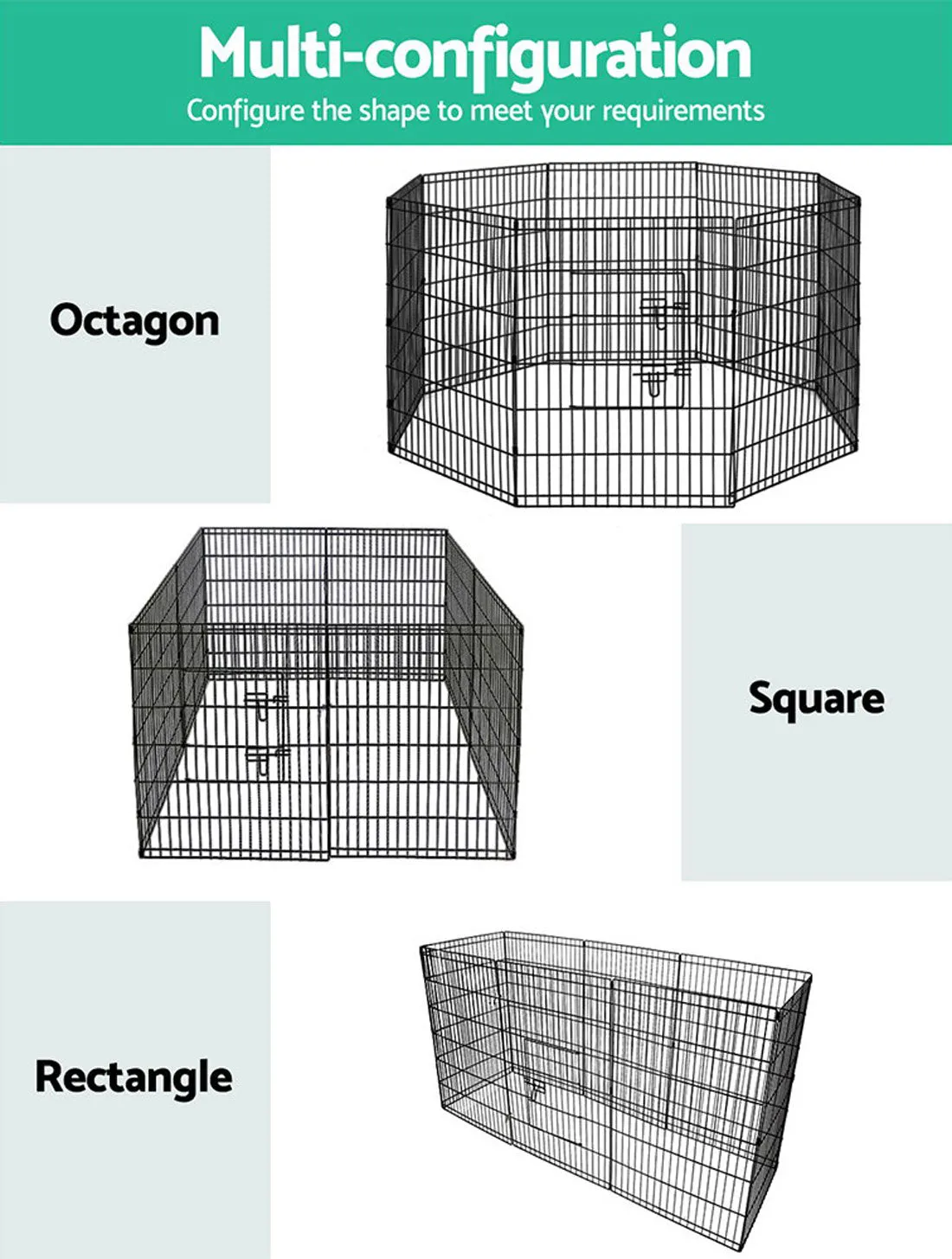 36" 8-Panel Pet Playpen | Dog Puppy Exercise Cage | Enclosure Fence