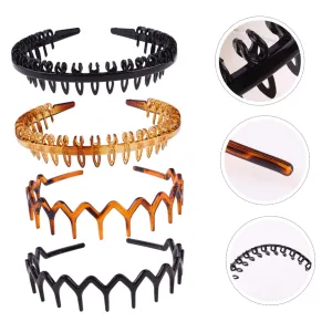 4Pcs Retro Branch Hair Bands for Women Non Slip Face Washing Headbands Stylish Hair Accessories for Daily Wear and Special Occasions Black Tawny Garland Branch Designs