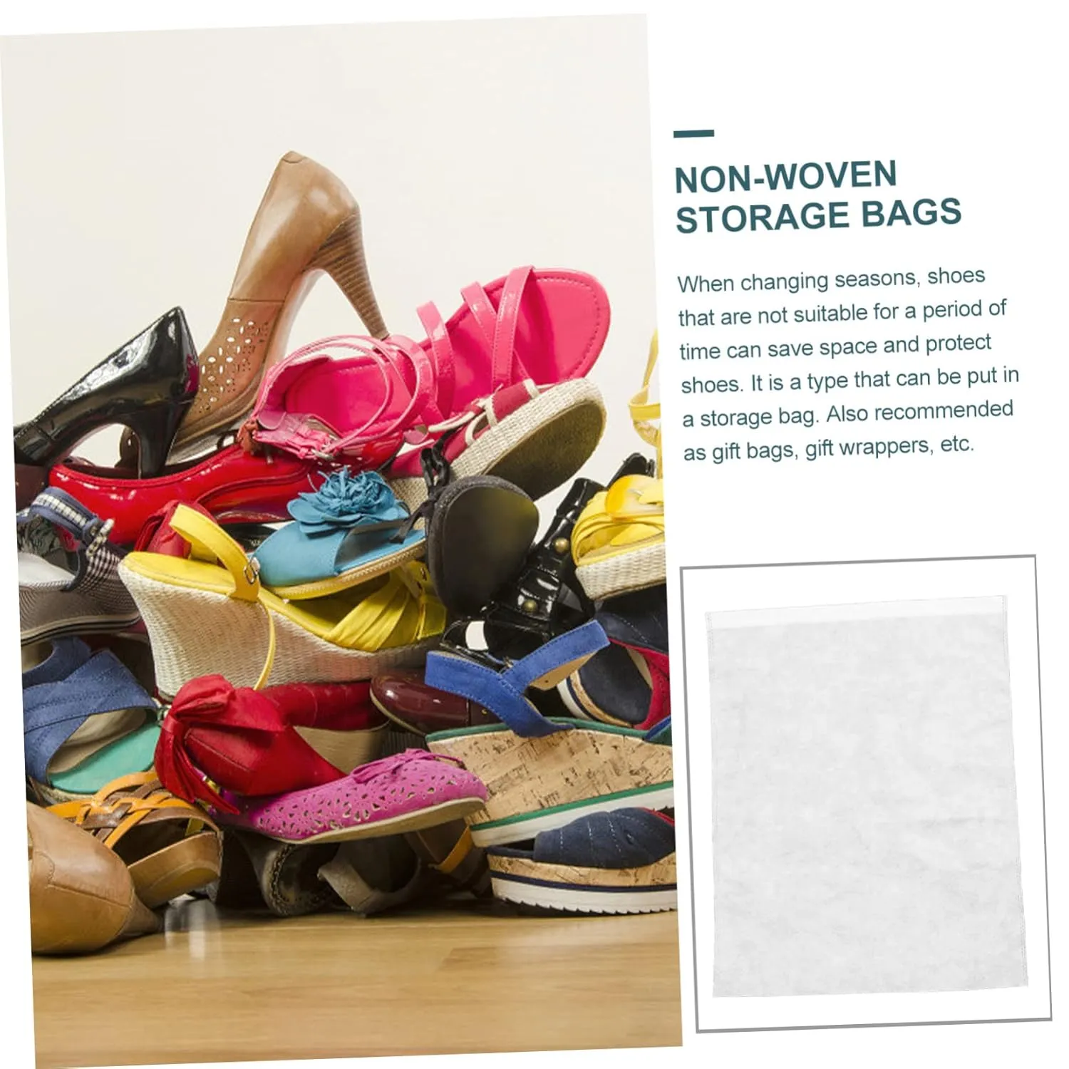 Alipis Non-Woven Fabric Shoe Clothes Storage Bags 50 Pack Dust Bag for Duvet Electronics