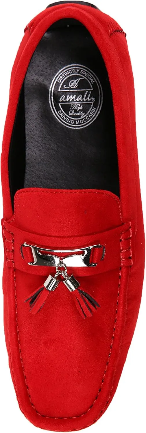 Amali Dyer Moccasins for Men ?C Mens Microfiber Tassel Driving Dress Shoes Moccasins Slippers Slip on Shoes Men Driving Casual Moccasin Loafer