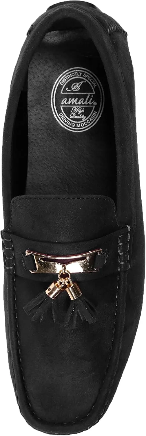 Amali Dyer Moccasins for Men ?C Mens Microfiber Tassel Driving Dress Shoes Moccasins Slippers Slip on Shoes Men Driving Casual Moccasin Loafer