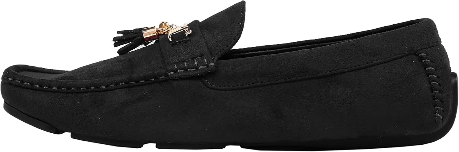 Amali Dyer Moccasins for Men ?C Mens Microfiber Tassel Driving Dress Shoes Moccasins Slippers Slip on Shoes Men Driving Casual Moccasin Loafer