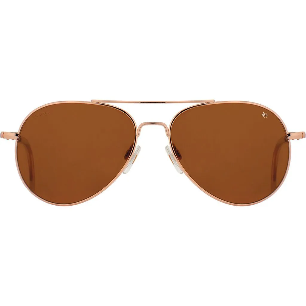 American Optical Big General Sunglasses | Rose Gold/Polarized Glass Brown