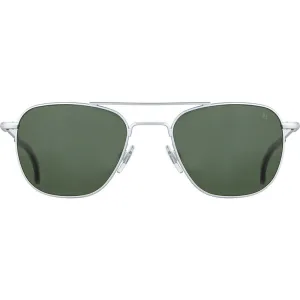 American Optical Big General Sunglasses | Silver/Glass Green