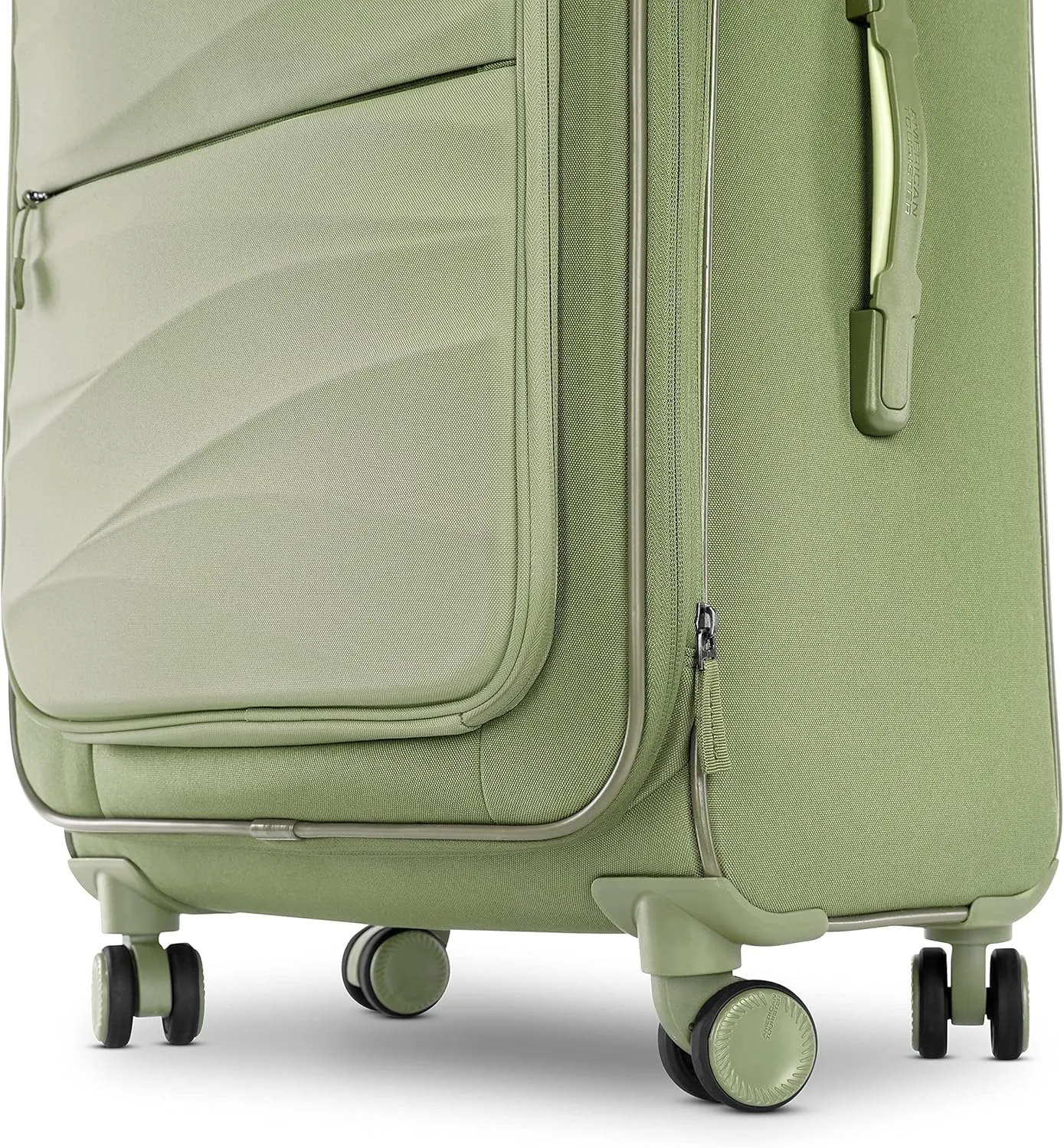 American Tourister Cascade Softside Expandable Luggage with Spinner Wheels, Sage Green, 24-Inch