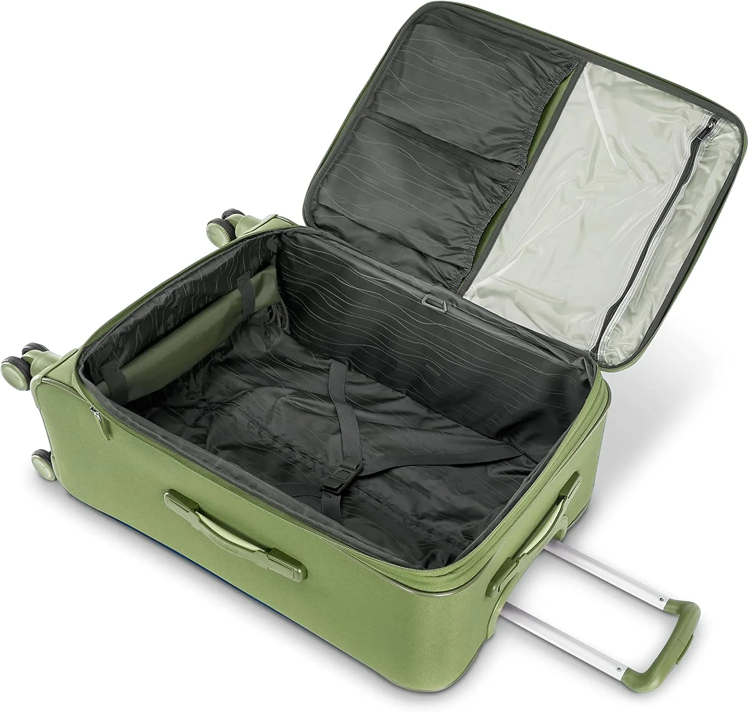 American Tourister Cascade Softside Expandable Luggage with Spinner Wheels, Sage Green, 24-Inch