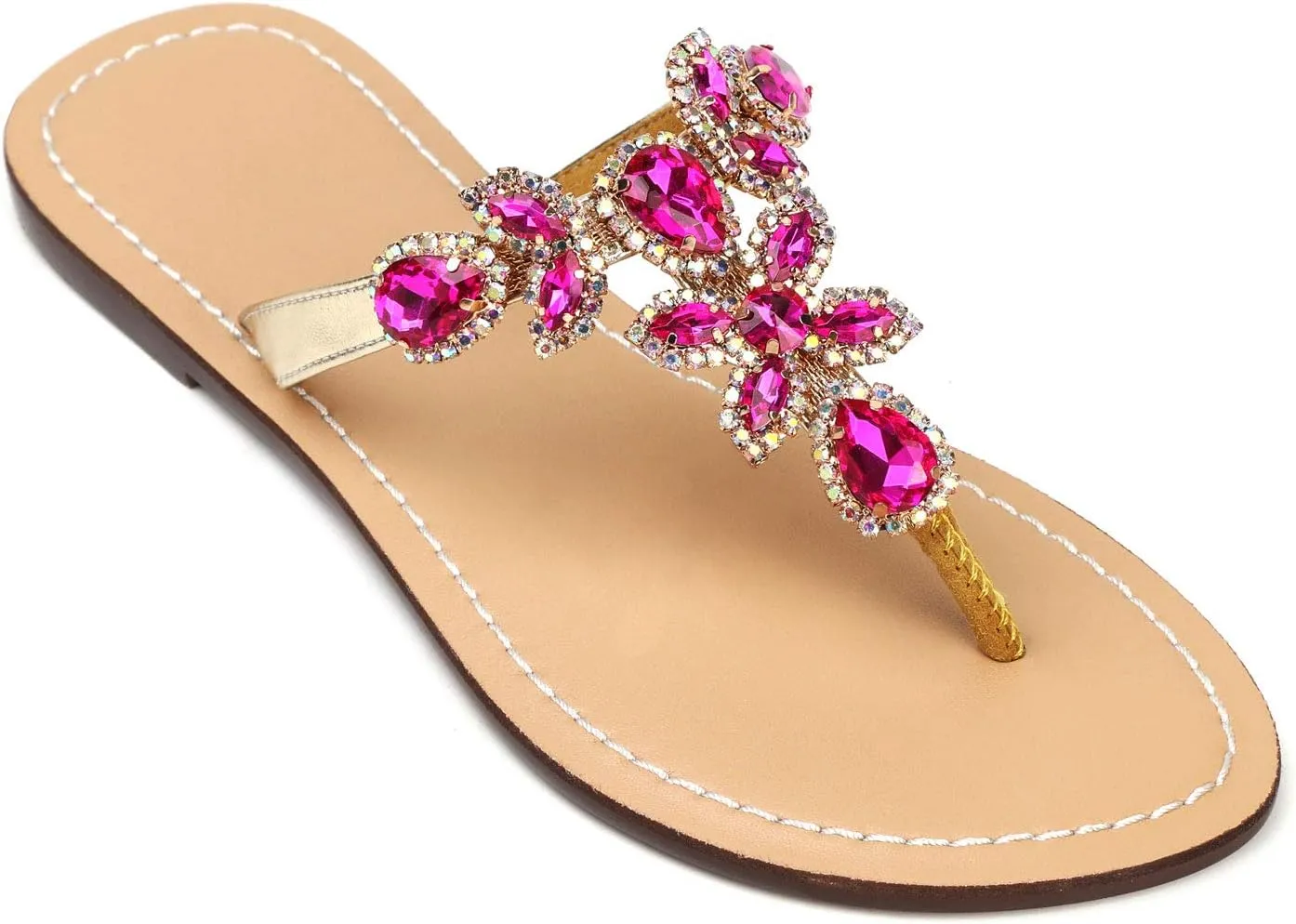 Available in 13 Colors,Rhinestone Sandals,Women's Flat Sandals,Flip Flop,Jeweled Sandals