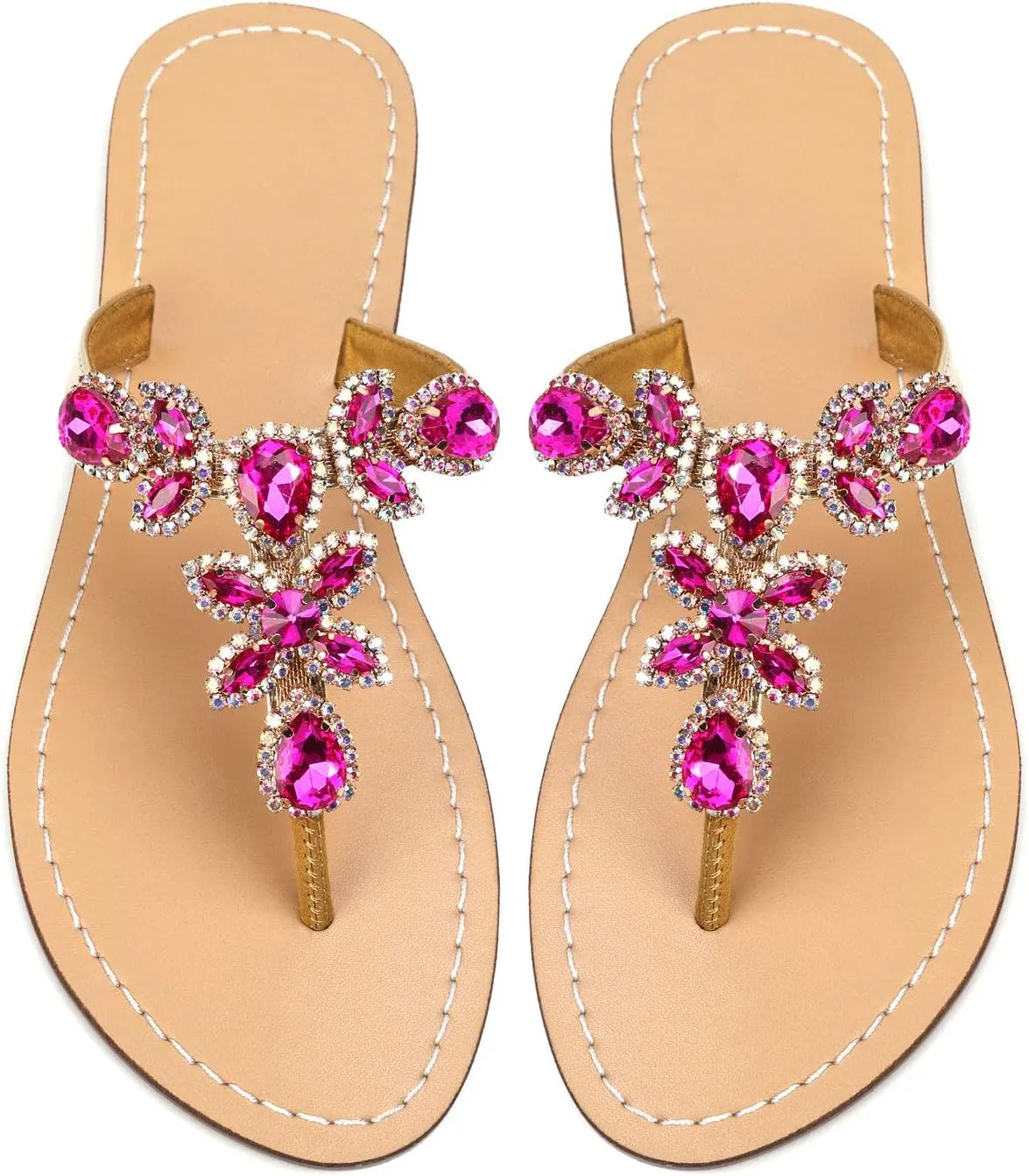 Available in 13 Colors,Rhinestone Sandals,Women's Flat Sandals,Flip Flop,Jeweled Sandals