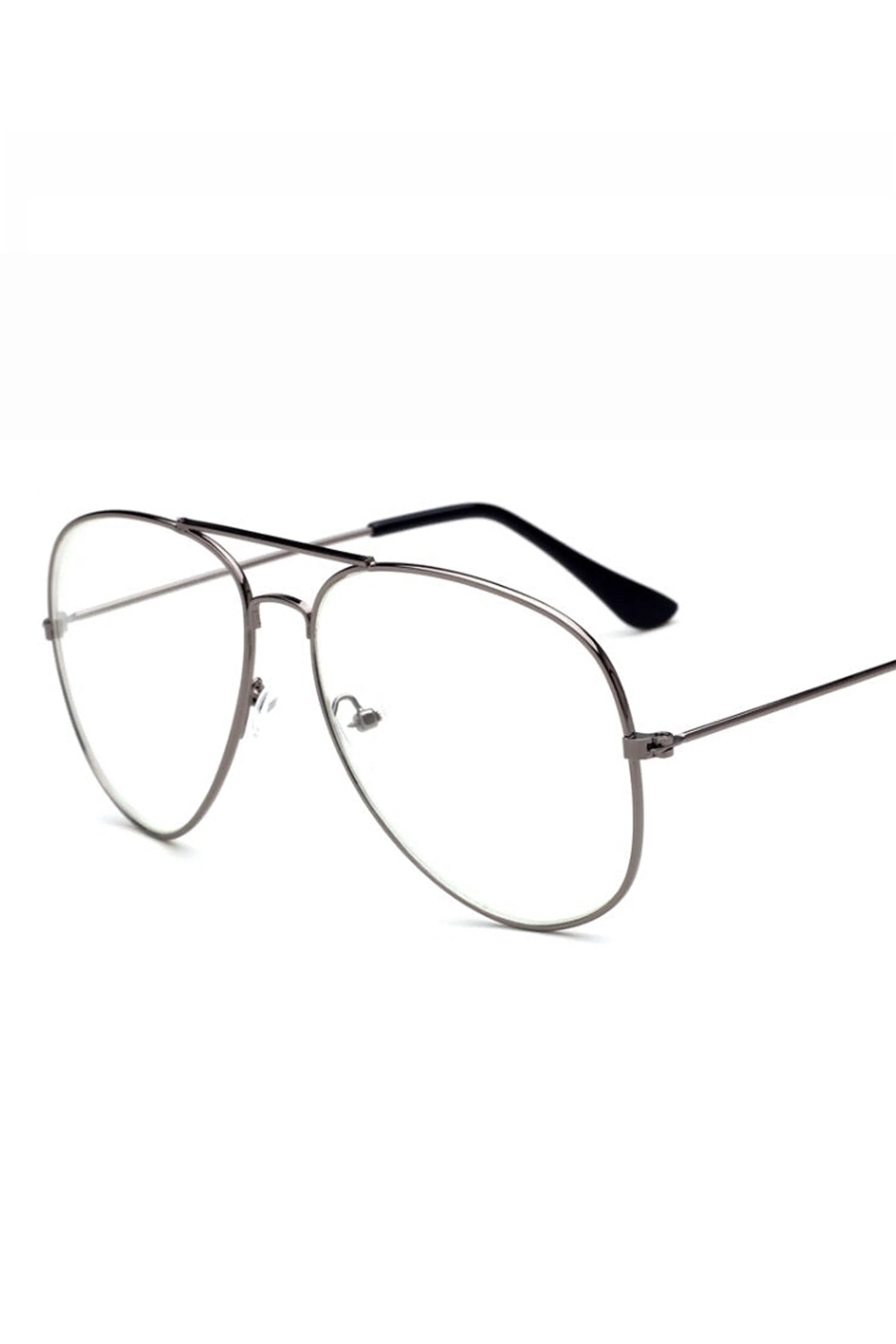 AVIATOR CLEAR SHADES BLACK