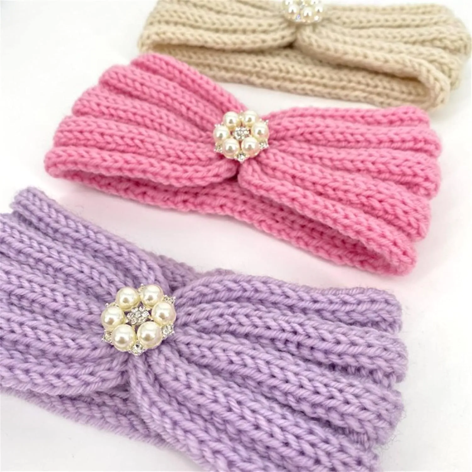 Baby Girl Bows and Headbands Girl Headband Baby Girls Headband Newborn Headbands with Bow Baby-Shower Gift (D, One Size)