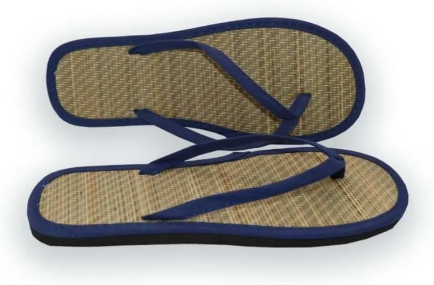 Bamboo Slippers Sandals for Women Tatami Flip Flops Straw Rattan Woven Grass Japanese Slides Non Slip Wooden Zori Beach Travel Hawaiian Summer Indoor House Boho Standing All Day Comfortable Walking
