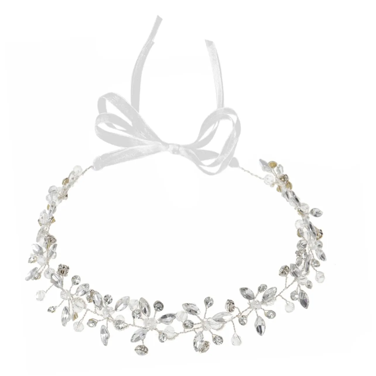 Beaupretty Bride Hair Vine Rhinestone Wedding Hair Accessory Handmade Headband Elegant Floral Design for Weddings and Parties