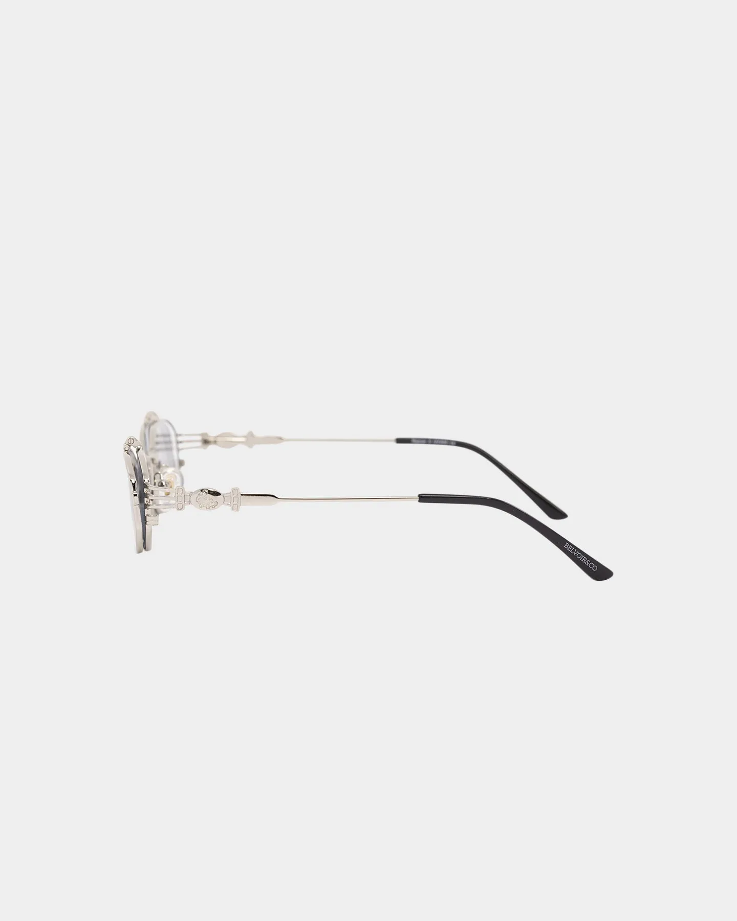 Belvoir & Co Ramar Flip Sunglasses Silver/Black