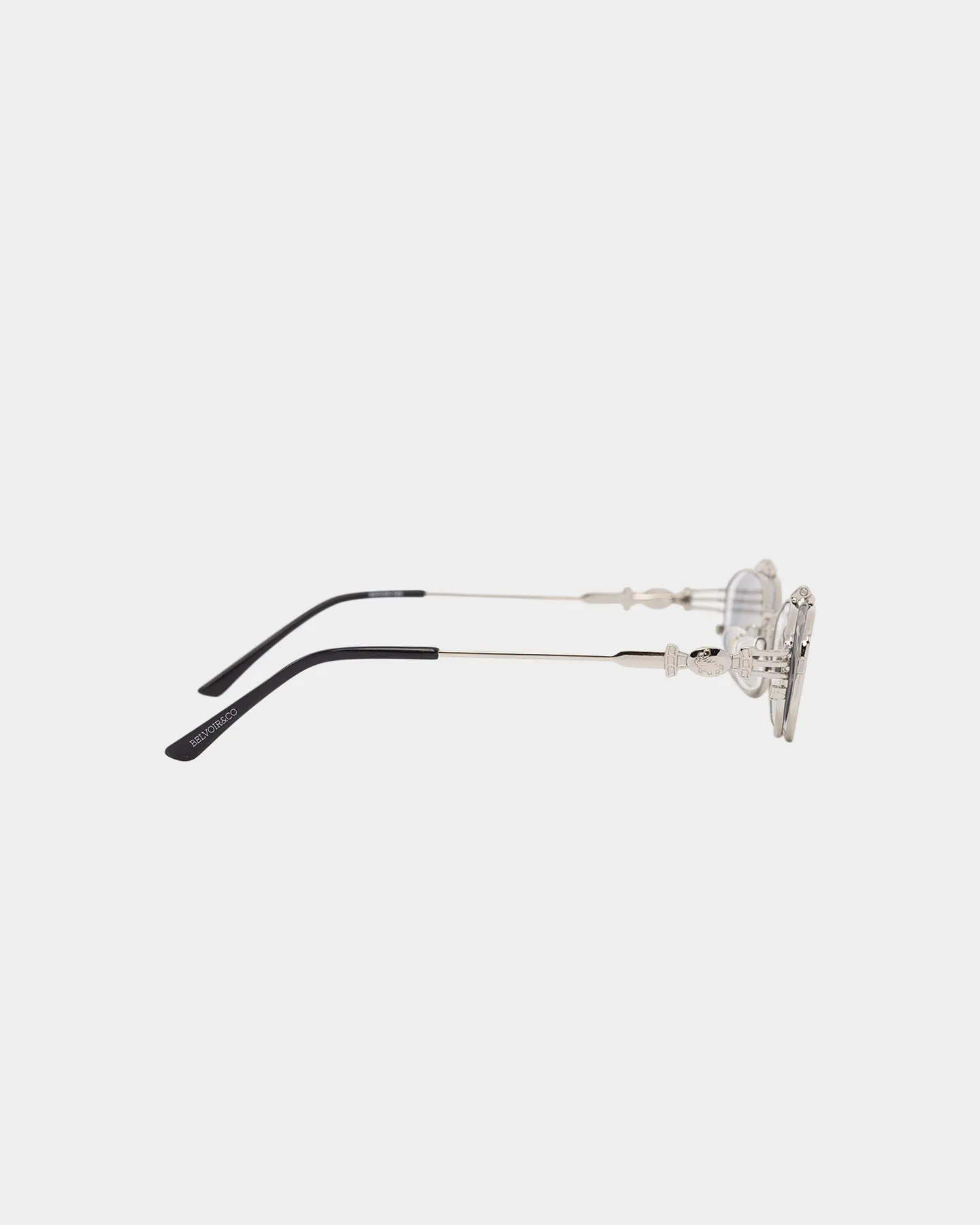 Belvoir & Co Ramar Flip Sunglasses Silver/Black