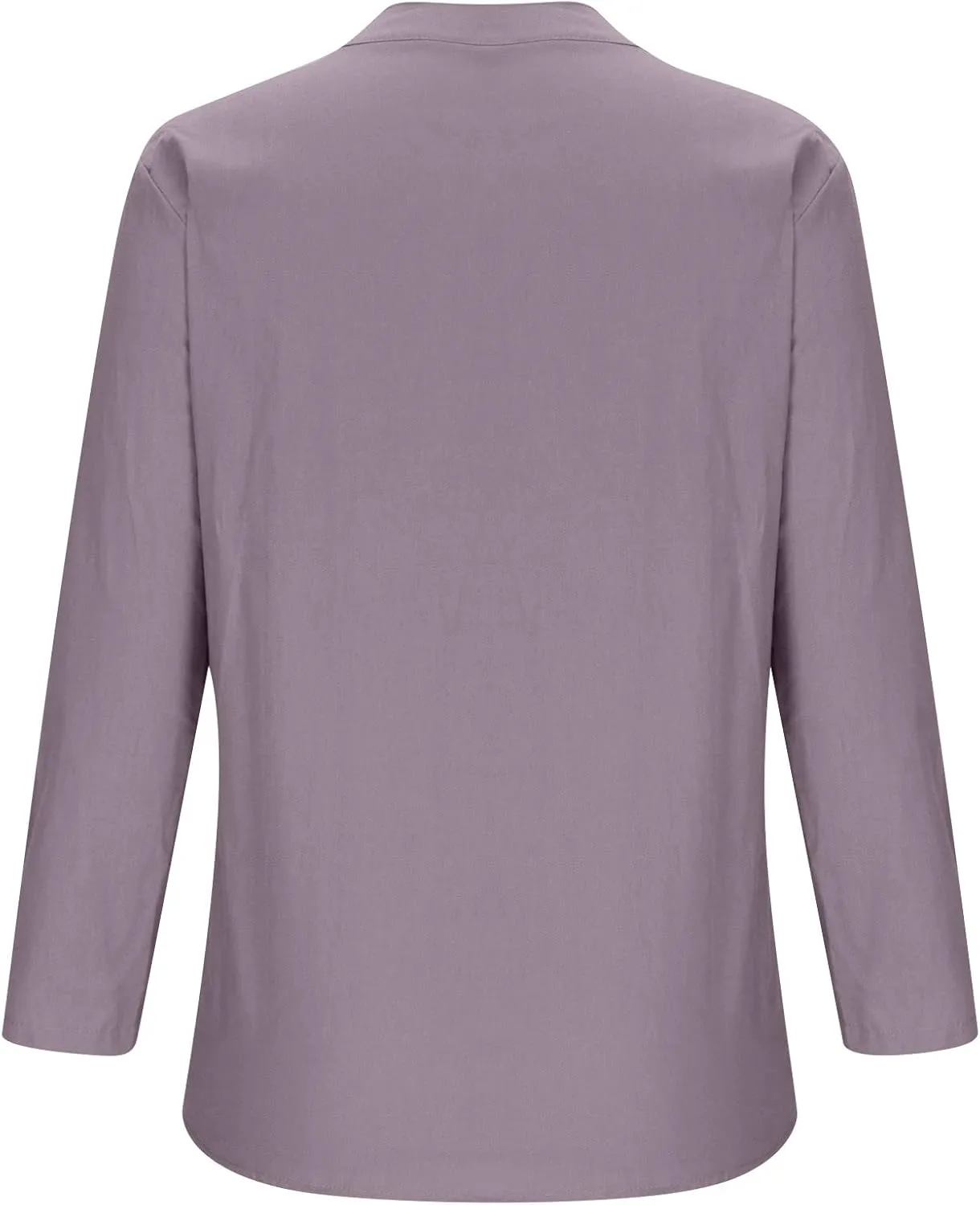 Binmer Women Linen Button Down Shirt Oversized Long Sleeve Blouse Ladies Summer Casual V Neck Beach Top.Plus Size S-5X