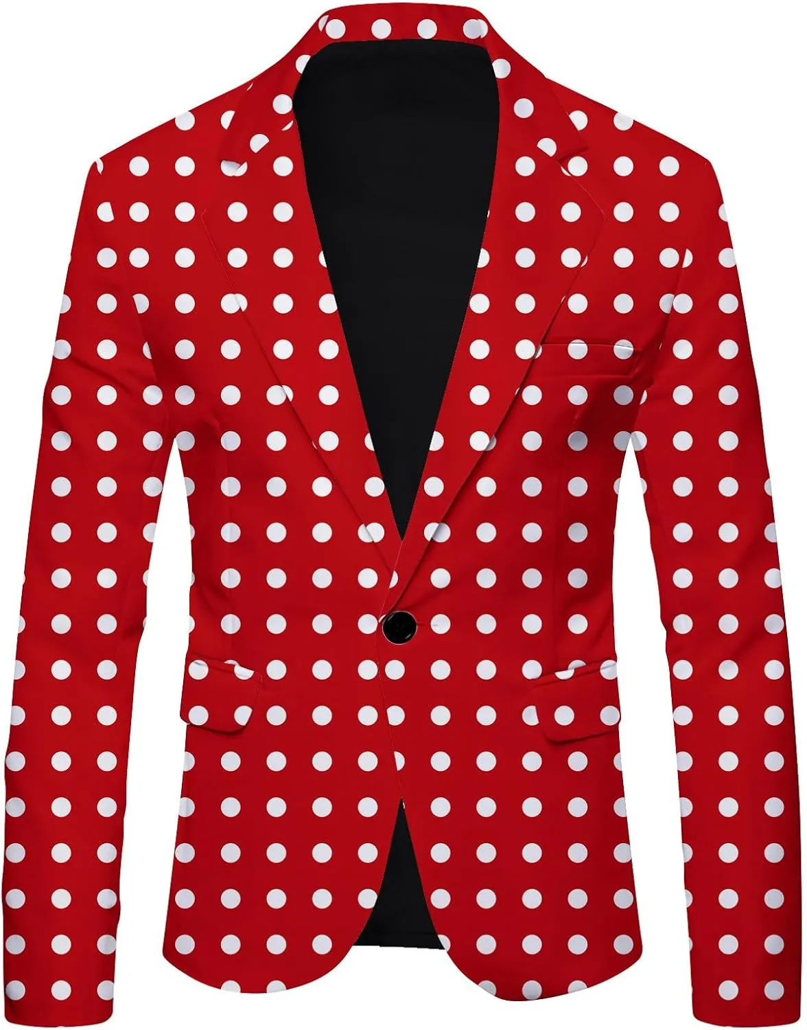 Blazer for Men Striped Polka Dot Leopard Lightweight Suit Jacket Slim Fit Casual Coats Work for Dinner,Prom,Wedding