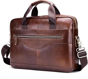 Briefcase Briefcase Shoulder Messenger Bags Men's Leather 14-inch Laptop Bag Office Business Handbag