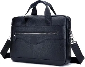 Briefcase Briefcase Shoulder Messenger Bags Men's Leather 14-inch Laptop Bag Office Business Handbag