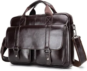 Briefcase Men's Briefcase With Double Front Pockets, Large Capacity Computer Bag, Diagonal Cross Handbag
