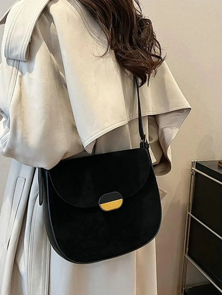 Burgundy Suede Shoulder Bags For Women Brown Suede Purse Small Trendy Wine Crossbody Bag Saddle Suede Satchel Bag