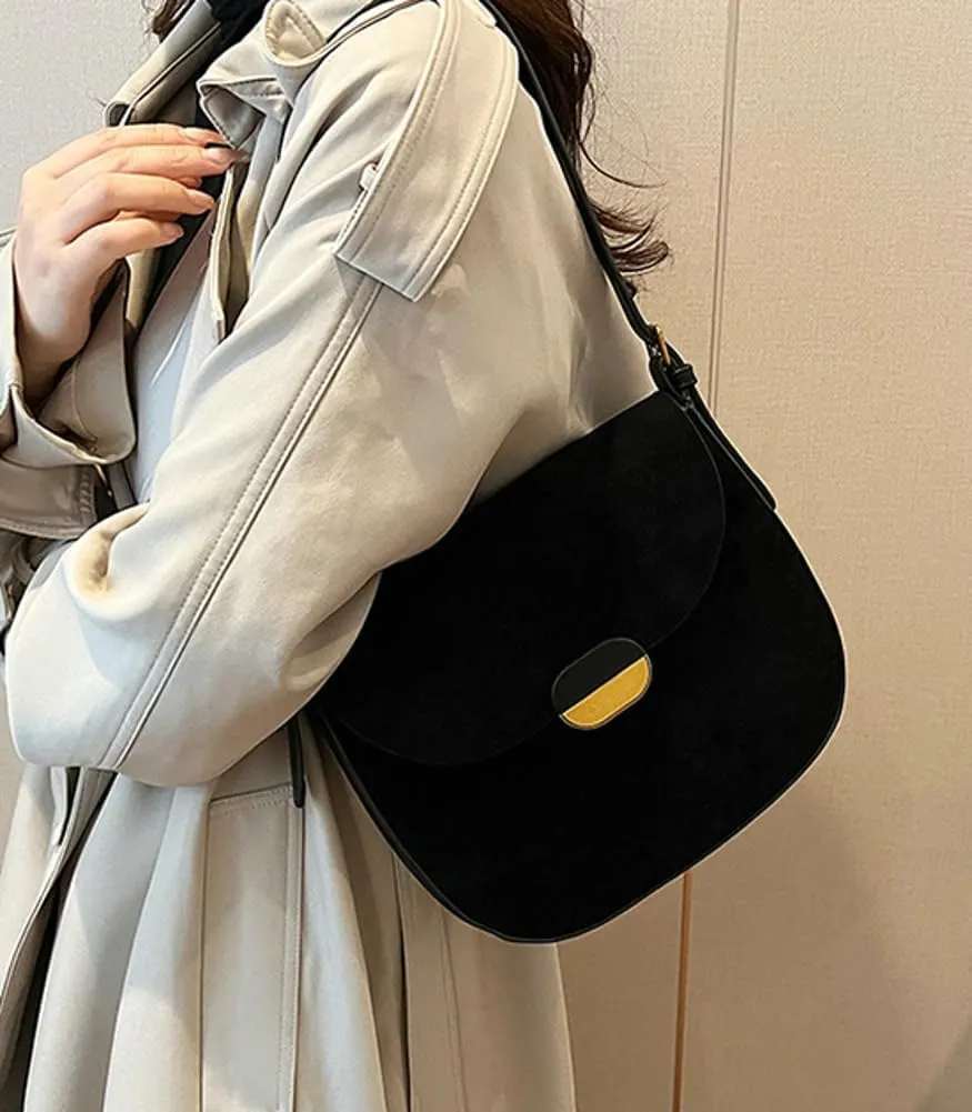 Burgundy Suede Shoulder Bags For Women Brown Suede Purse Small Trendy Wine Crossbody Bag Saddle Suede Satchel Bag