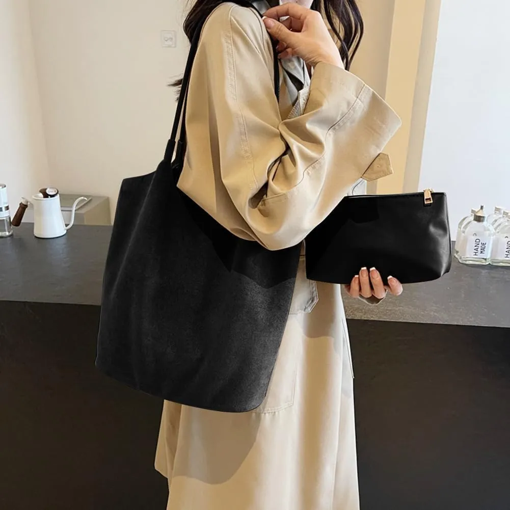 Burgundy Tote Bags for Women Brown Suede Bag Wine Suede Hobo Handbag Office Tote Handbag