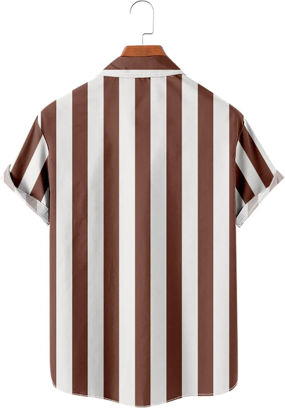 Button Down Shirt Men 2023 Fashion Hawaiian Beach Striped Summer T Shirts Casual Loose Short Sleeve Holiday Tops