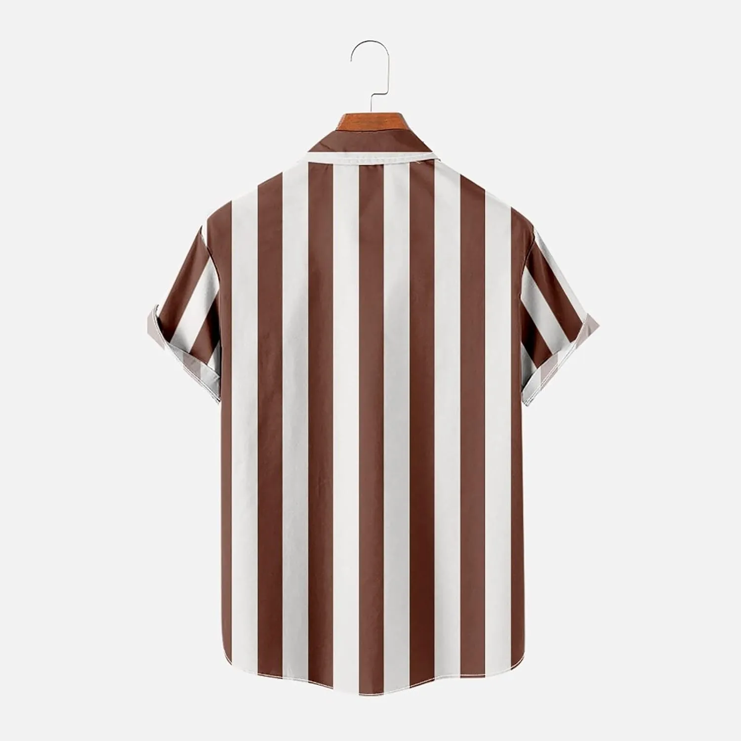 Button Down Shirt Men 2023 Fashion Hawaiian Beach Striped Summer T Shirts Casual Loose Short Sleeve Holiday Tops