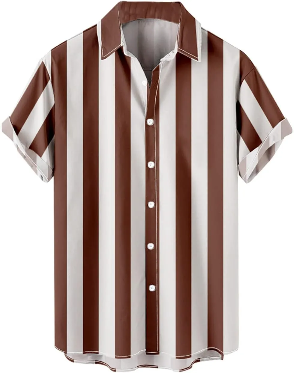 Button Down Shirt Men 2023 Fashion Hawaiian Beach Striped Summer T Shirts Casual Loose Short Sleeve Holiday Tops