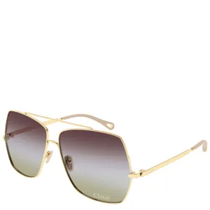 Chloe Sun CH0278S Aly Aviator, Gold/Brown