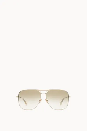 Classic V Metal Navigator Sunglasses in Gold