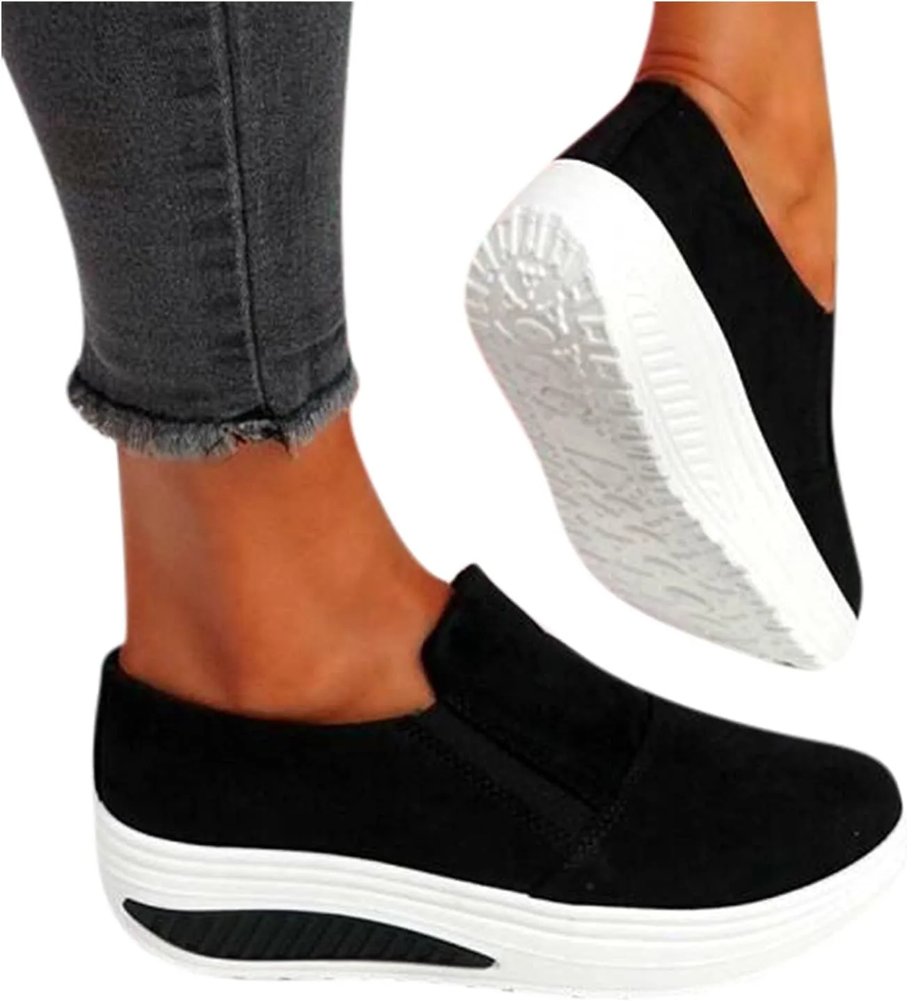 Comfortable White Sneakers for Women Arch Support Trendy Slip On Shoes for Women 2023 Womens Running Sneakers 7.5 Casual Sneakers Women Platform Tenis OrtopDicos para Mujeres