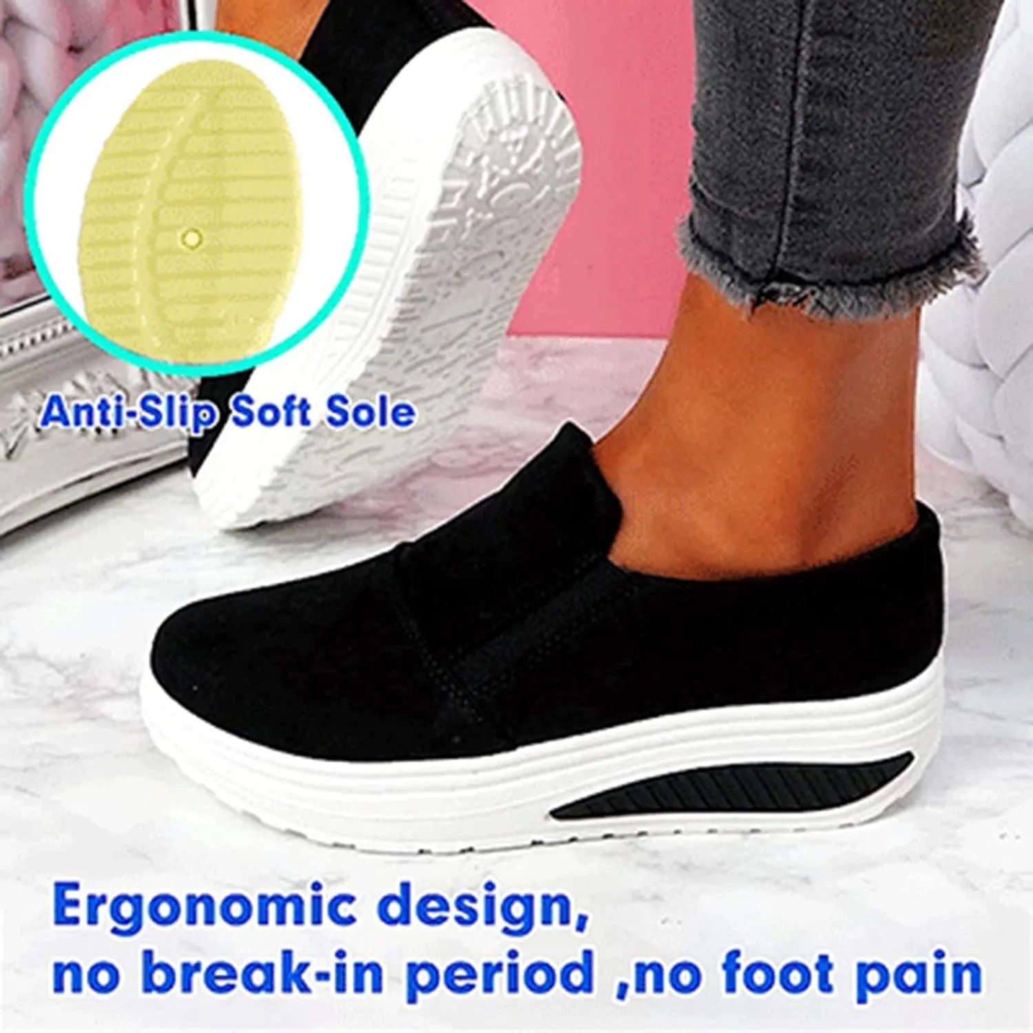 Comfortable White Sneakers for Women Arch Support Trendy Slip On Shoes for Women 2023 Womens Running Sneakers 7.5 Casual Sneakers Women Platform Tenis OrtopDicos para Mujeres