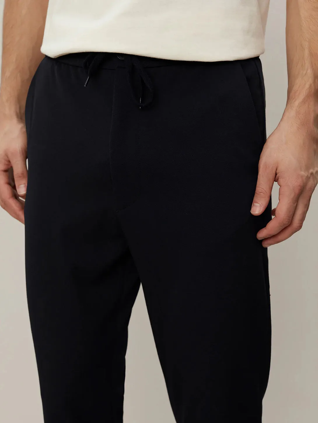 Como Tapered Drawstring Pants - Navy
