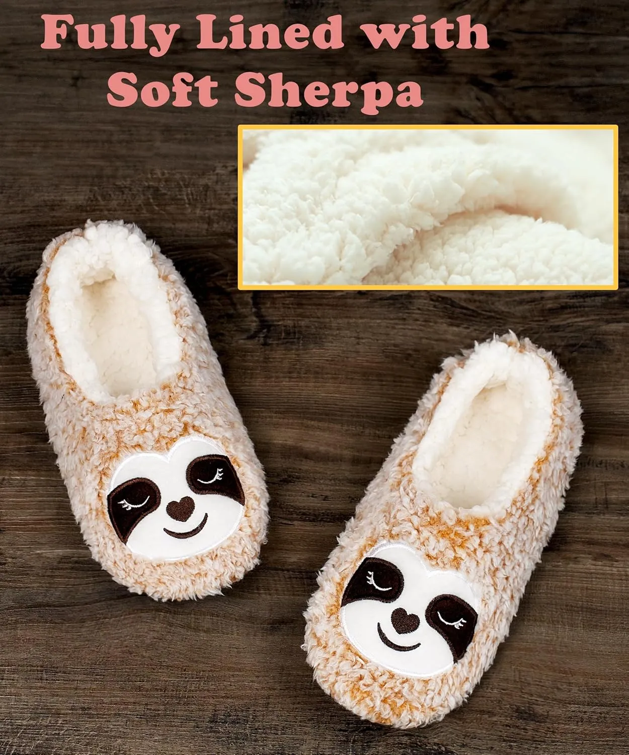 Cute Slippers for Women & Kids, Fuzzy Animal Slipper Socks with Non-slip Soles, Unique Funny Gifts