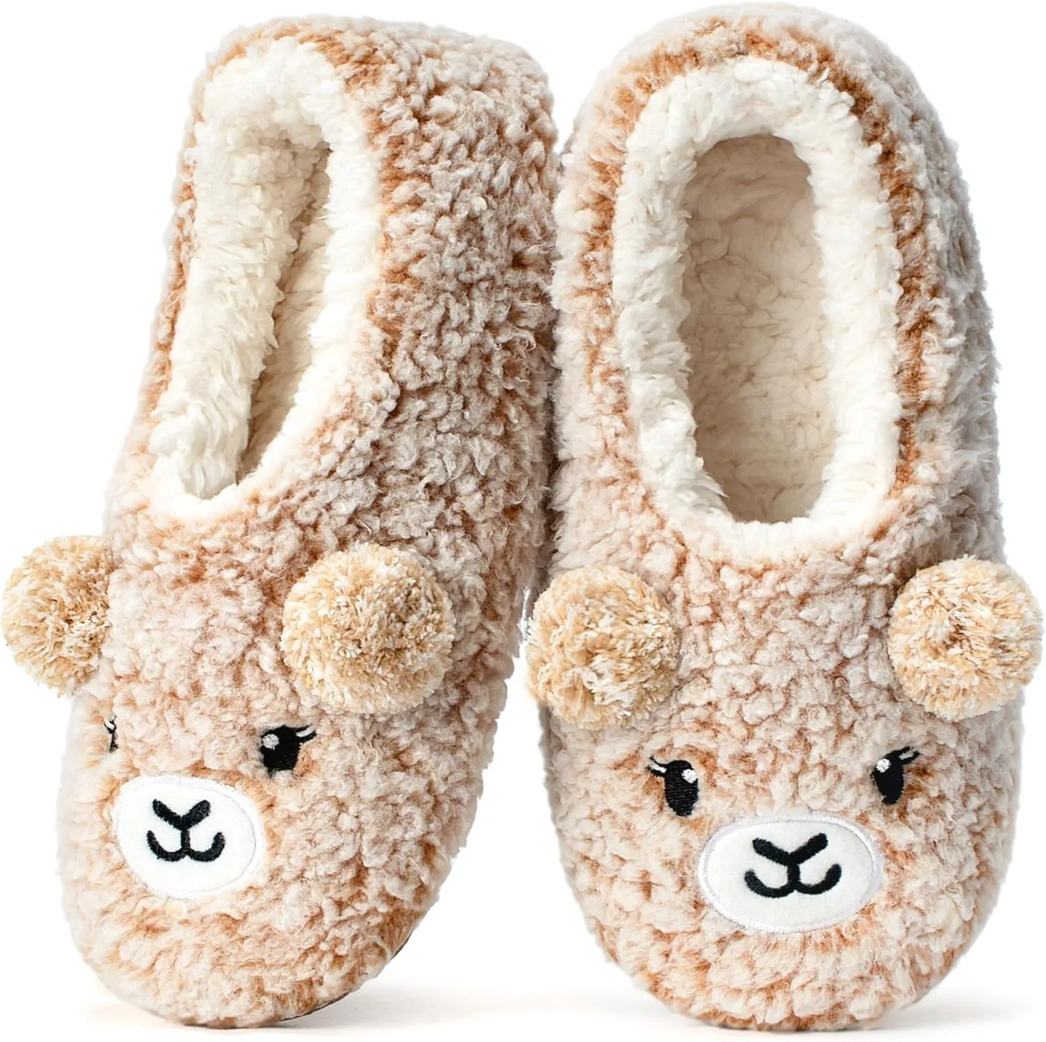 Cute Slippers for Women & Kids, Fuzzy Animal Slipper Socks with Non-slip Soles, Unique Funny Gifts
