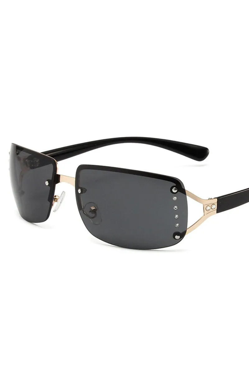 DANDY FRAMELESS BEADS STUD FASHION SUNGLASSES