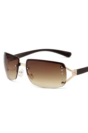 DANDY FRAMELESS BEADS STUD FASHION SUNGLASSES