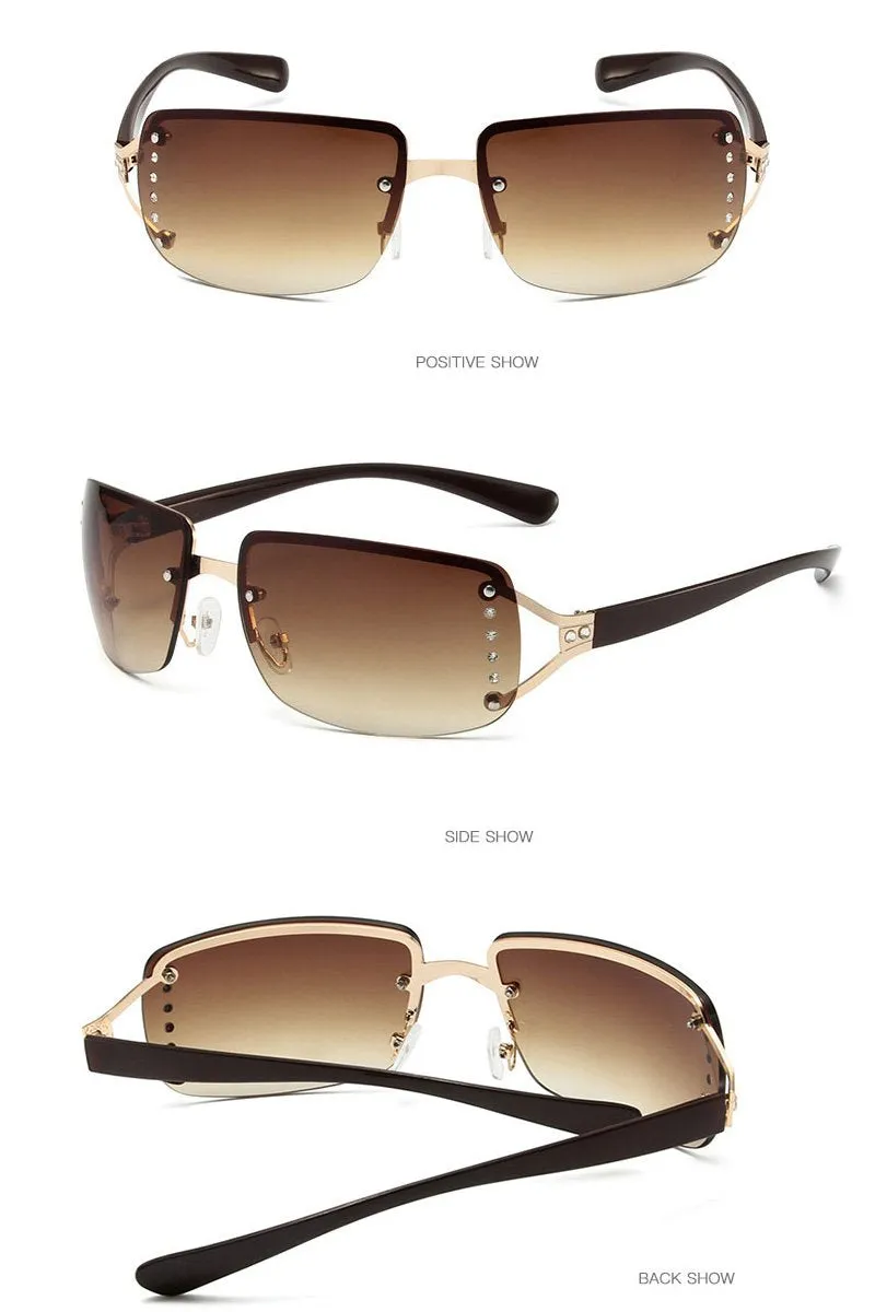 DANDY FRAMELESS BEADS STUD FASHION SUNGLASSES