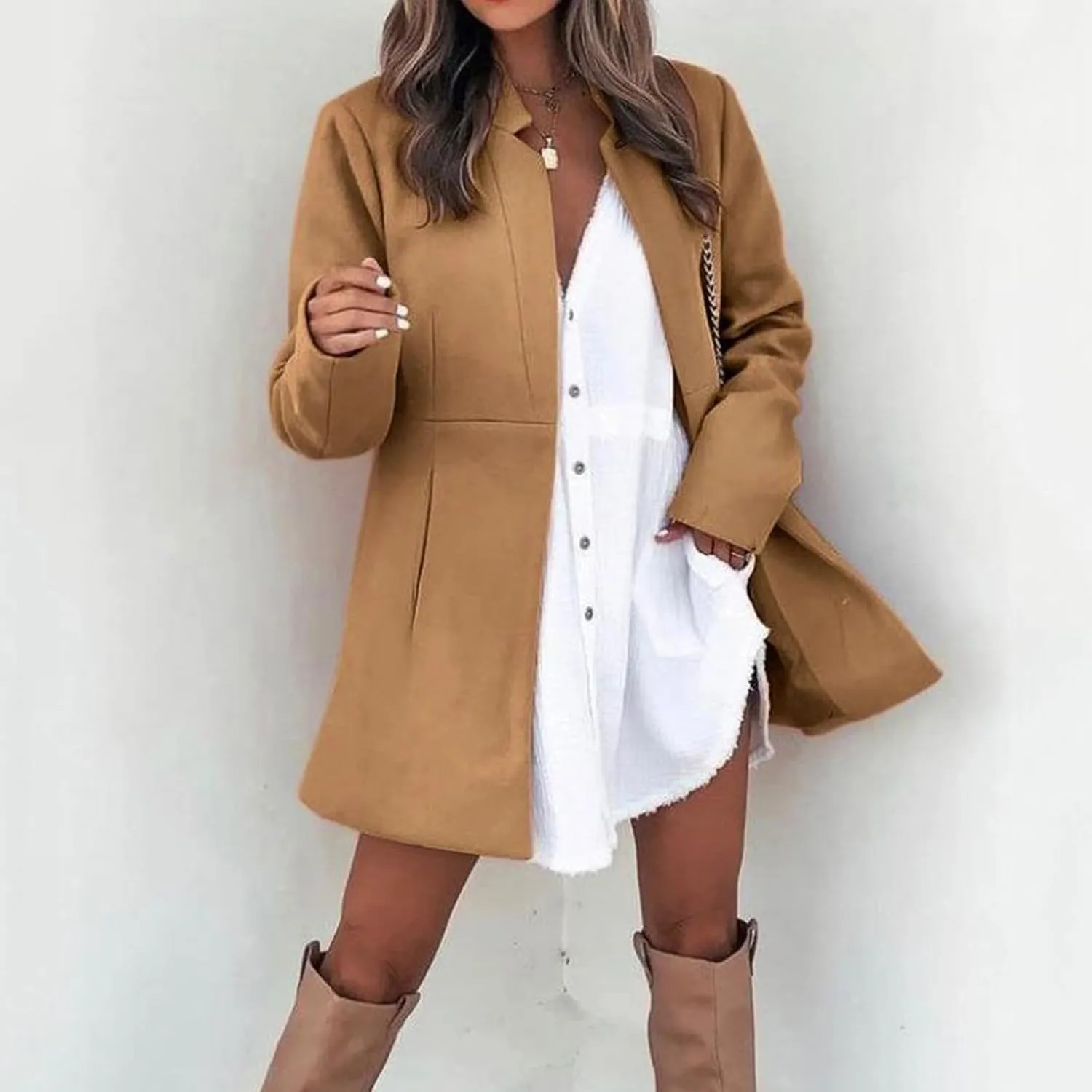Fall Coats for Women 2024 Casual Comfy Cardigan Tops Long Sleeve Jackets with Pockets Outerwear Clothes