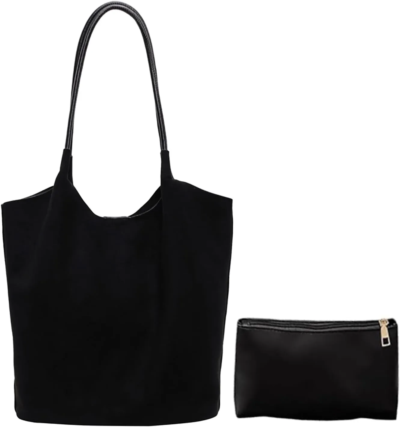 Fall Slouchy Tote Bags for Women Suede Hobo Bag Large Work Bag Suede Bucket Purse Vintage Top Handle Handbag Shoulder Purse
