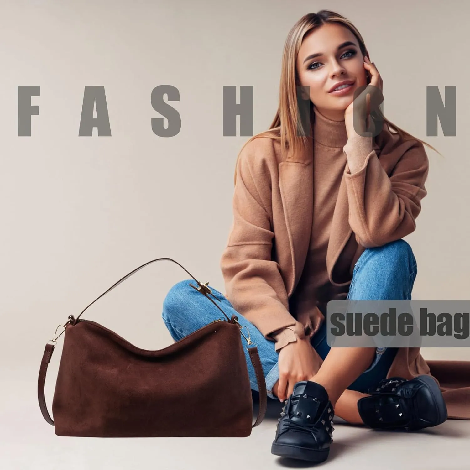 Faux Suede Satchel Purses with Top Handle for Women Cloud Suede Hobo Shoulder Crossbody Bags Winter Trendy Large Suede Tote
