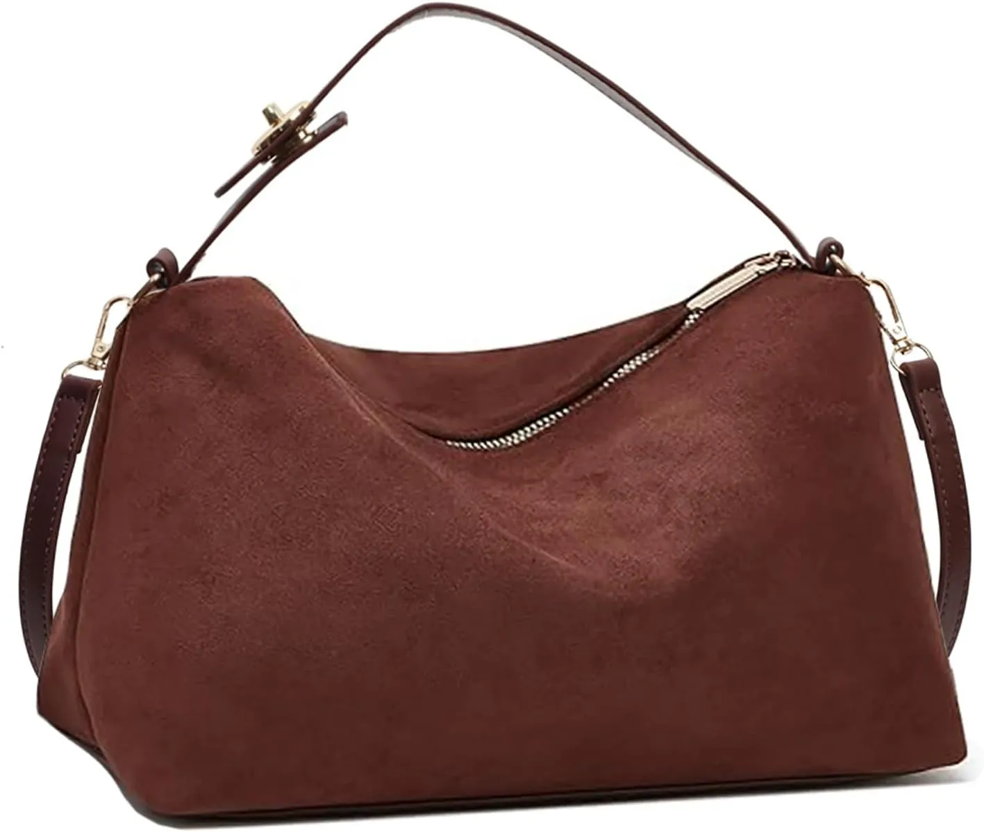 Faux Suede Satchel Purses with Top Handle for Women Cloud Suede Hobo Shoulder Crossbody Bags Winter Trendy Large Suede Tote