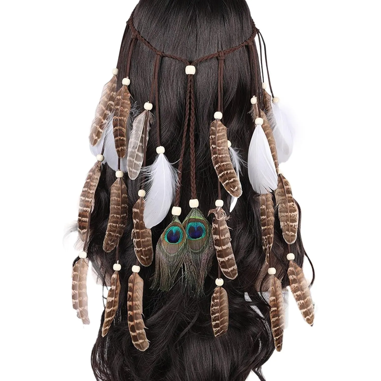 Feather Headbands for Women Boho Feather Headband Hair Accessory Headband Feather Headpiece Party Headwear Costume Mardi Gras Accessories Party Headdress Costume