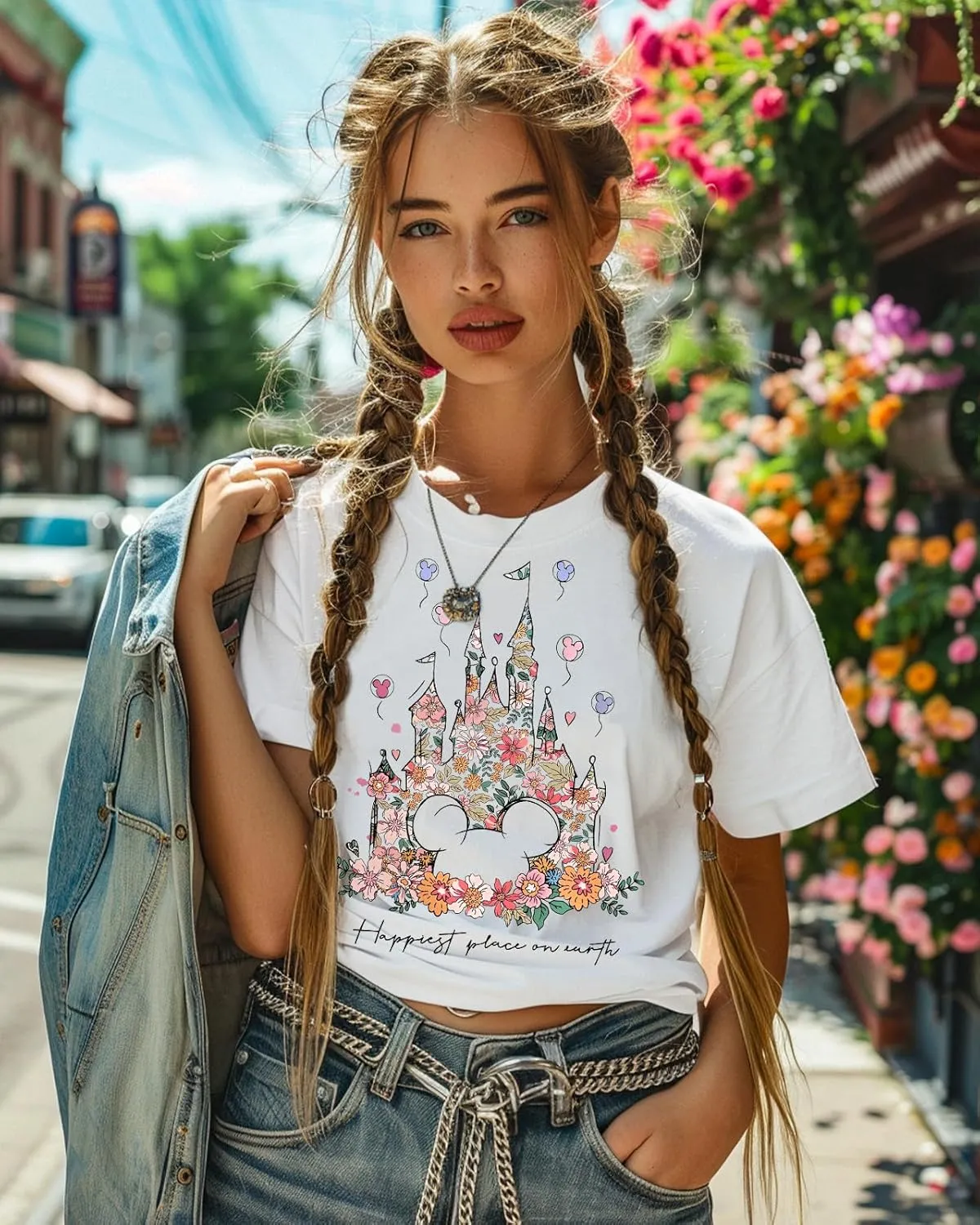Flafens Graphic Tees T Shirts for Women - Cute Womens T-Shirts Cotton Tshirts Tops Teens Girls