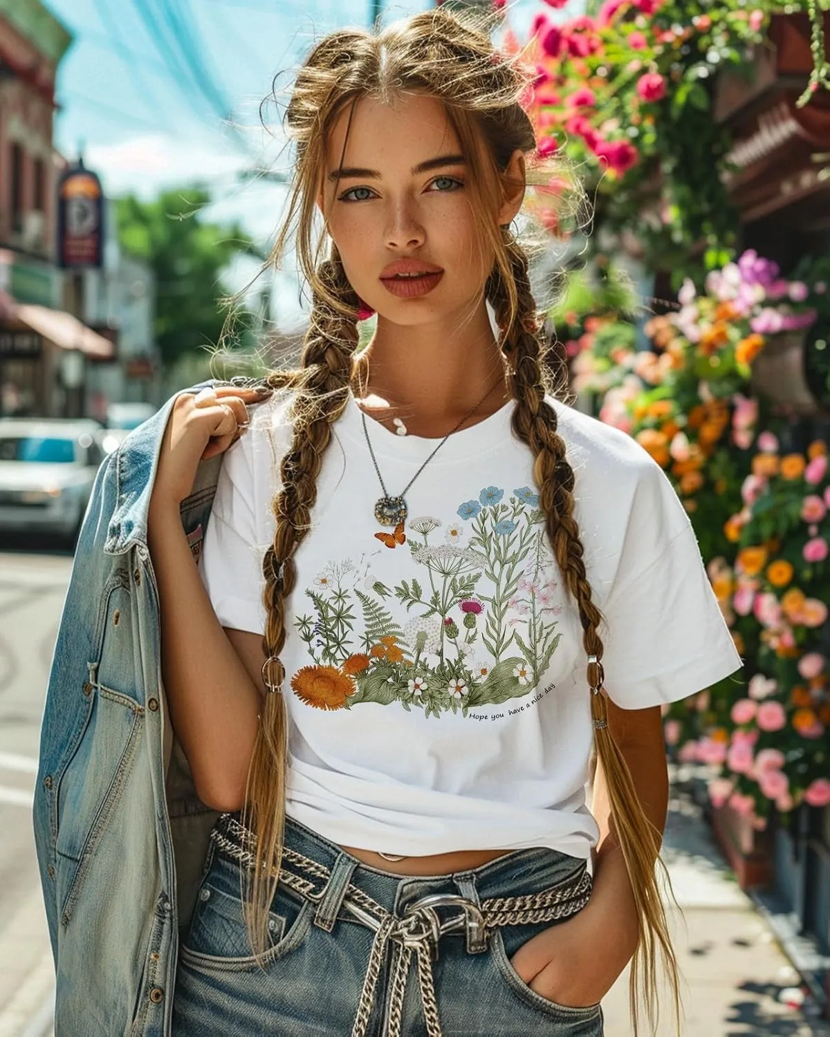 Flafens Graphic Tees T Shirts for Women - Cute Womens T-Shirts Cotton Tshirts Tops Teens Girls
